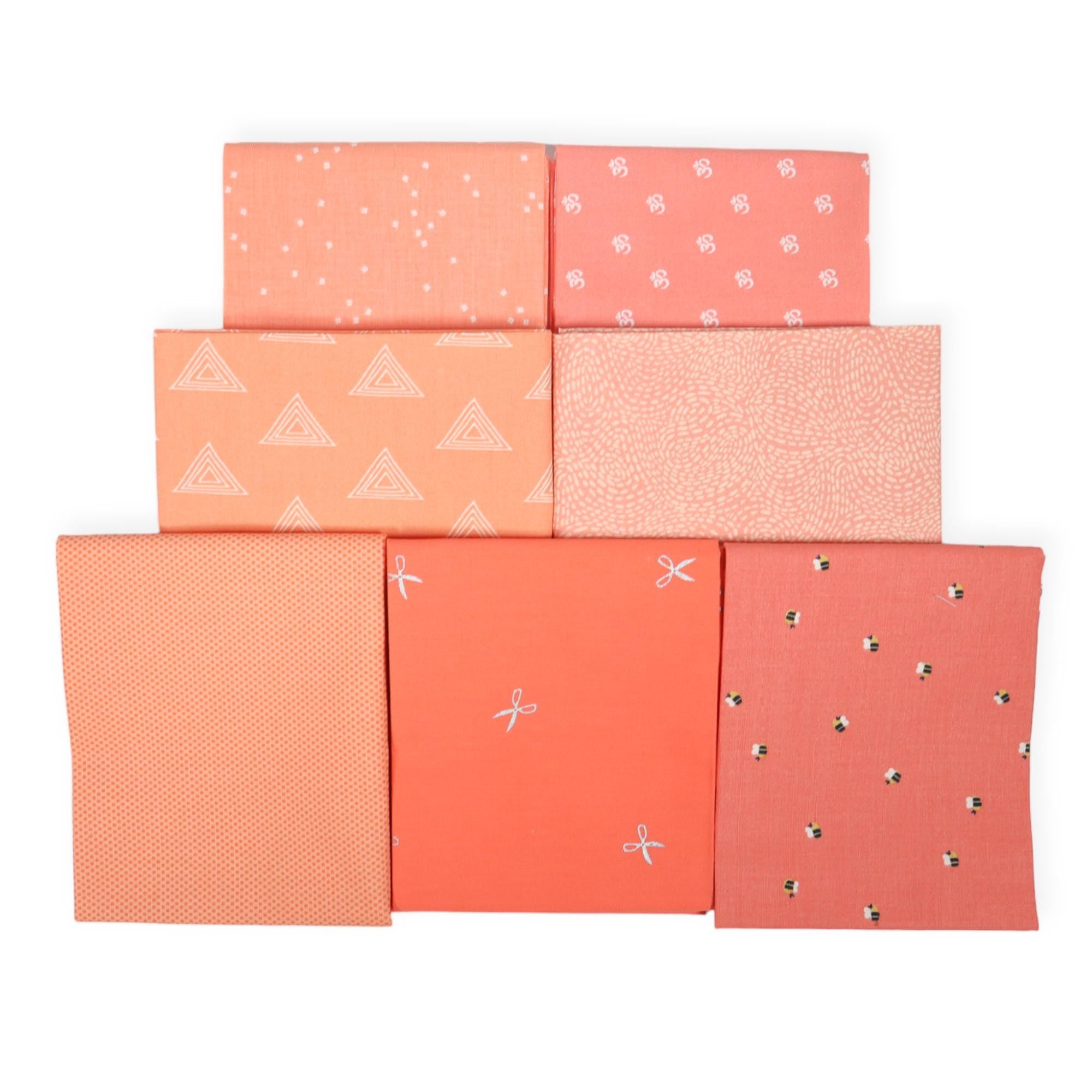 Bees Coral from Daybreak by Fran Gulick for Riley Blake - 1/2 Yard - Bee Fabric, Fabric with Bees, Peach Fabric by the Yard