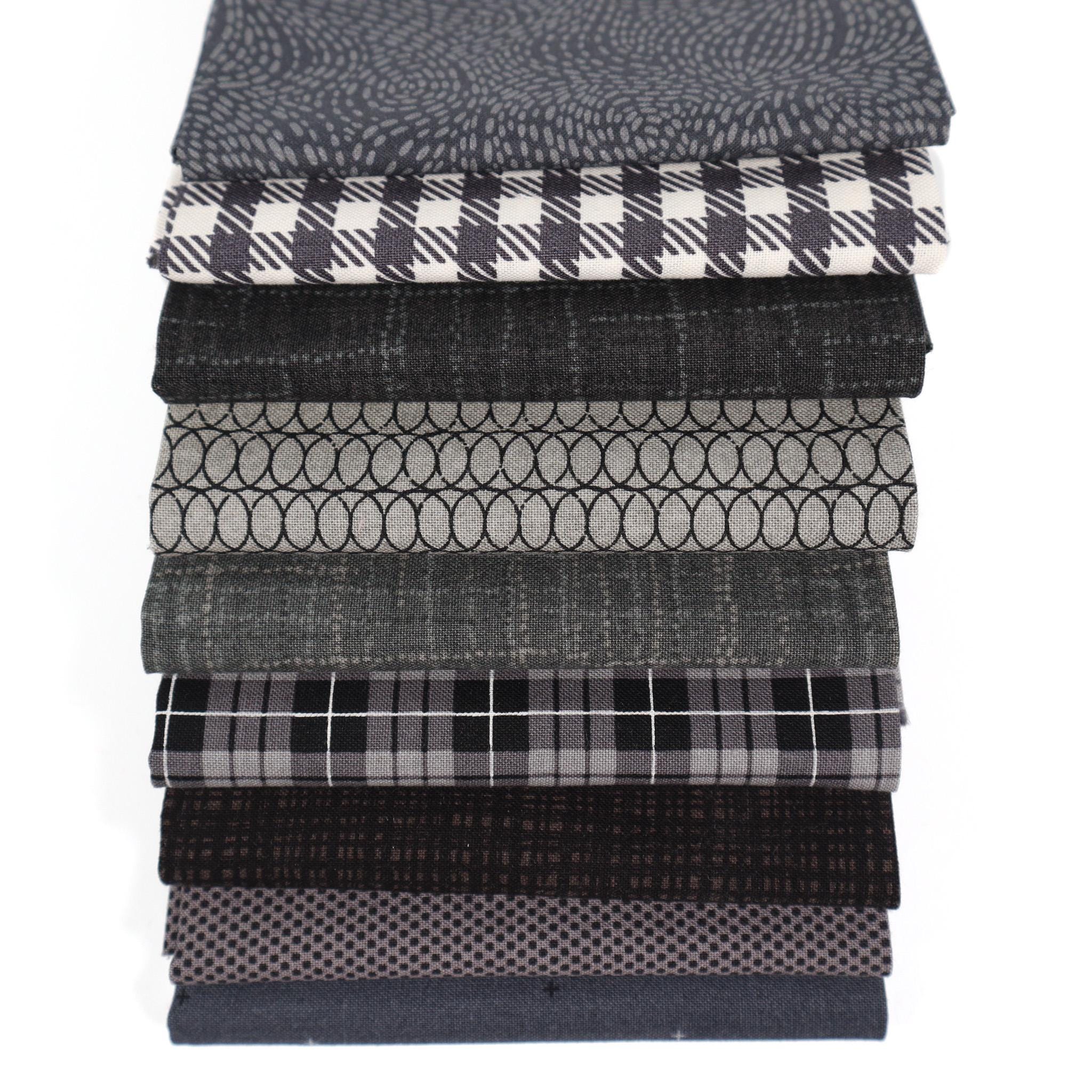 Metropolis Slink in Primer from Basic Grey by Moda - 1/2 Yard, Gray and Black Fabric by the Yard