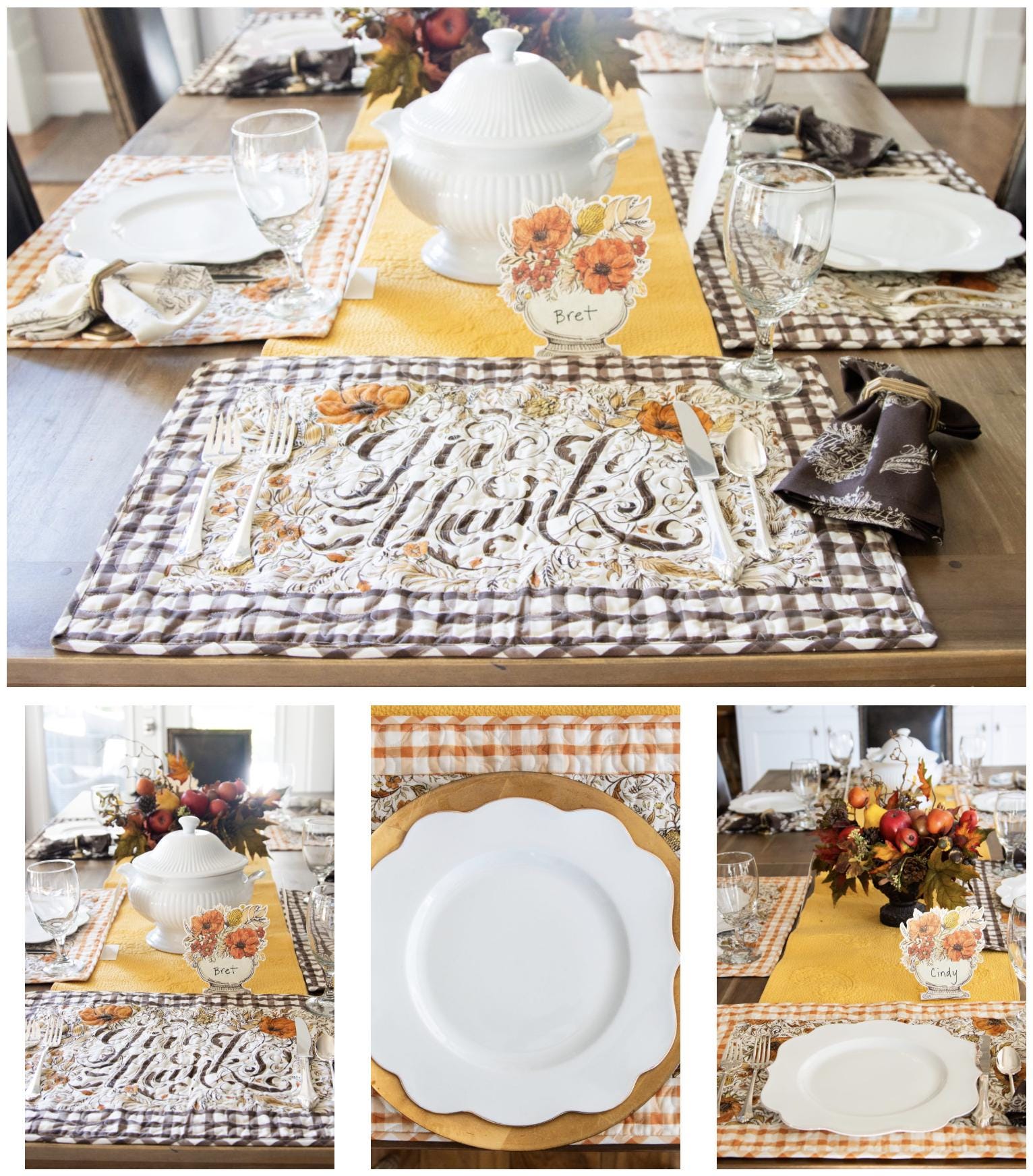 Monthly Placemats 2 November - Thanksgiving Placemat Panel by Hester & Cook for Riley Blake Designs, Fall Fabric, Fabric Panel