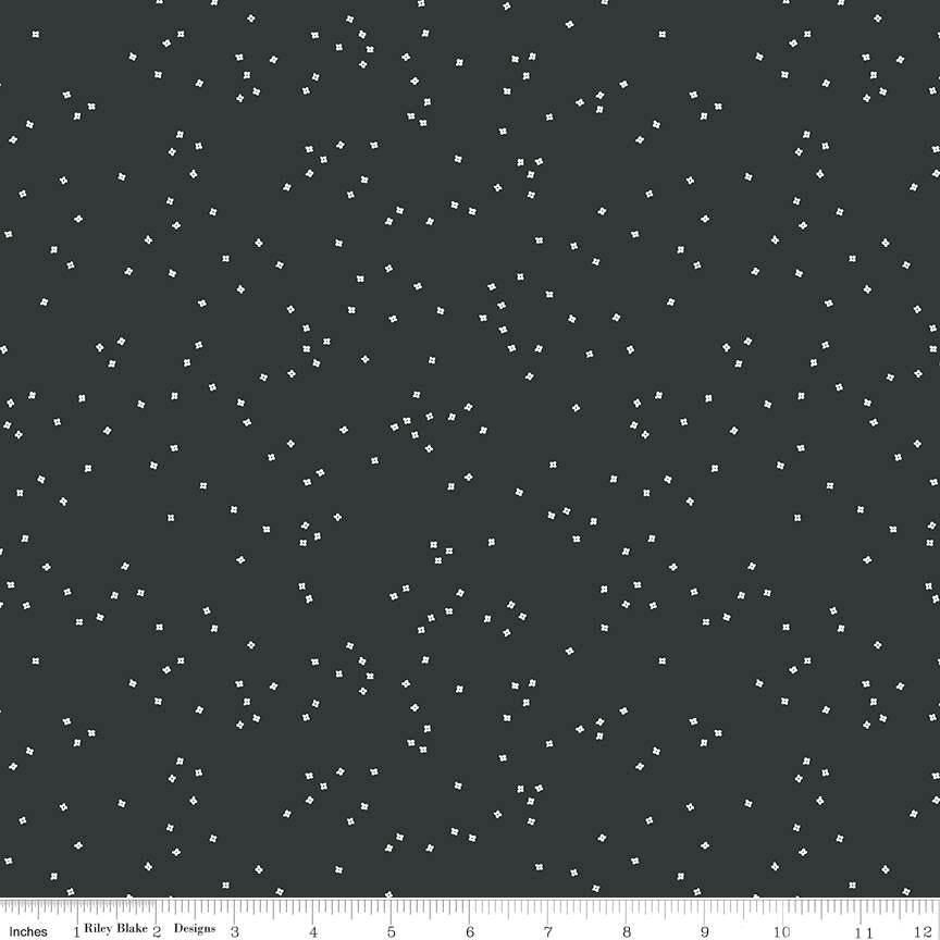 Blossom Lead by Christopher Thompson for Riley Blake Design - 1/2 Yard - Dark Gray Fabric, Charcoal Fabric By The Yard