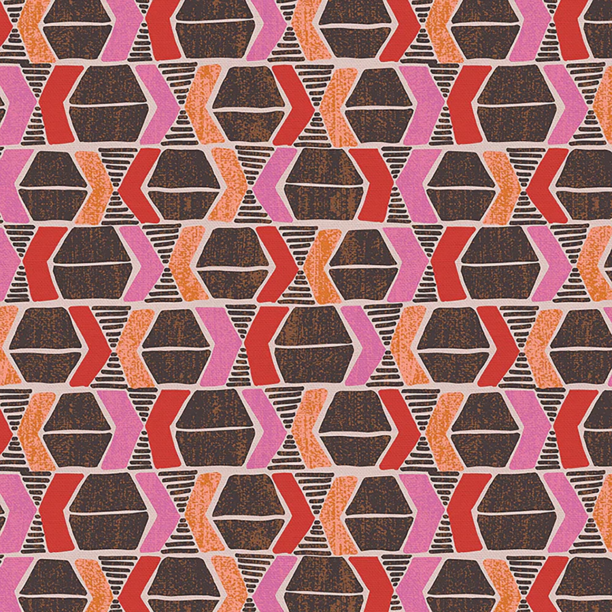 Yucatan Pink/Red Organic Canvas from Belize by Lauren Poole for Paintbrush Studio Fabric - 1/2 Yard