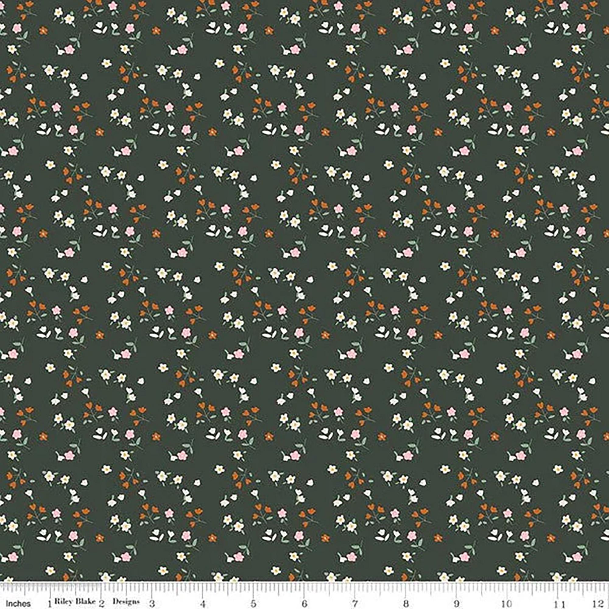 Ditsy Deep Hunter from Forgotten Memories by Minki Kim for Riley Blake Designs