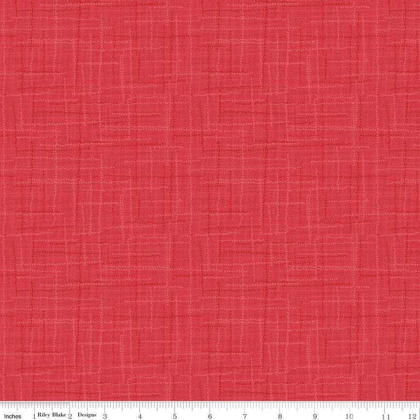 Grasscloth Rouge by Heather Peterson for Riley Blake Designs - 1/2 Yard, Dark Red Fabric, Bright Red Fabric By The Yard