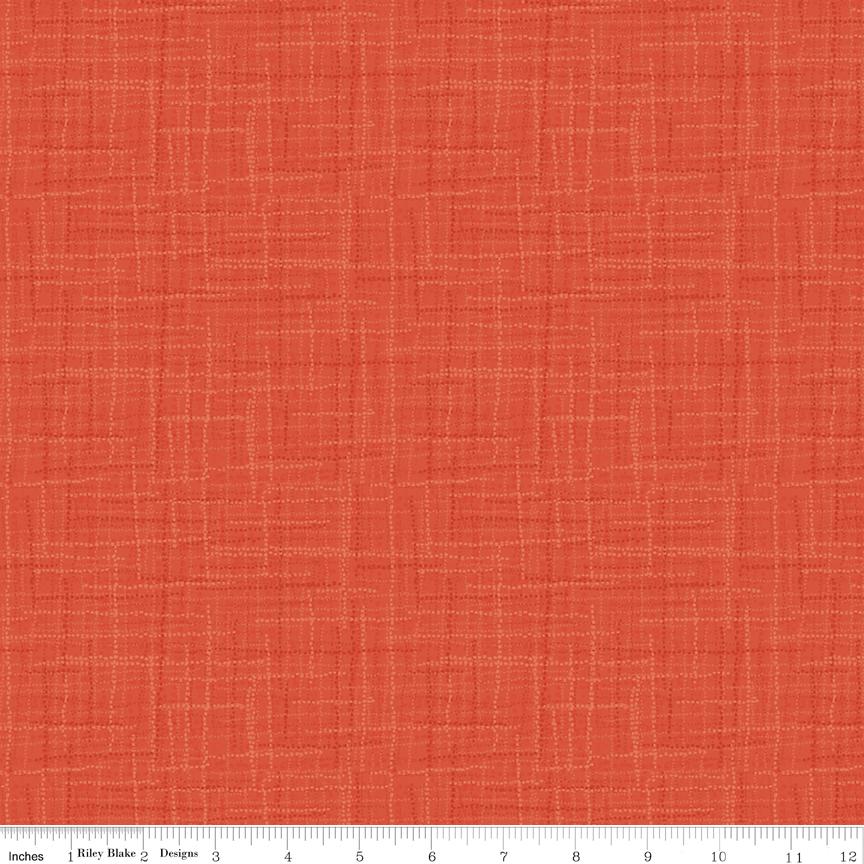 Grasscloth Orange by Heather Peterson for Riley Blake Designs - 1/2 Yard, Orange Fabric, Red Orange Fabric By The Yard, Bright Orange Fabric