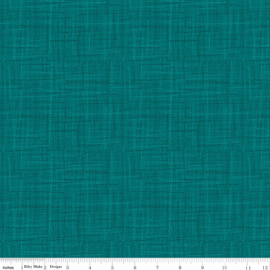 Grasscloth Dark Teal by Heather Peterson for Riley Blake Designs - 1/2 Yard, Aqua Fabric, Blue Green Fabric By The Yard, Teal Grasscloth