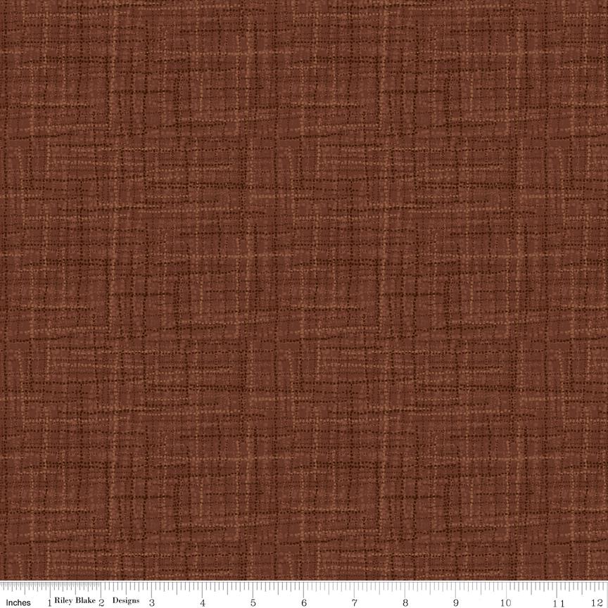 Grasscloth Brown by Heather Peterson for Riley Blake Designs - 1/2 Yard, Chocolate Brown Fabric By The Yard, Brown & Green Grasscloth Fabric