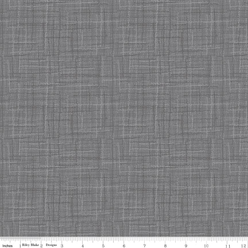Grasscloth Gray by Heather Peterson for Riley Blake Designs - 1/2 Yard, Gray Fabric By The Yard, Grey Grasscloth Fabric