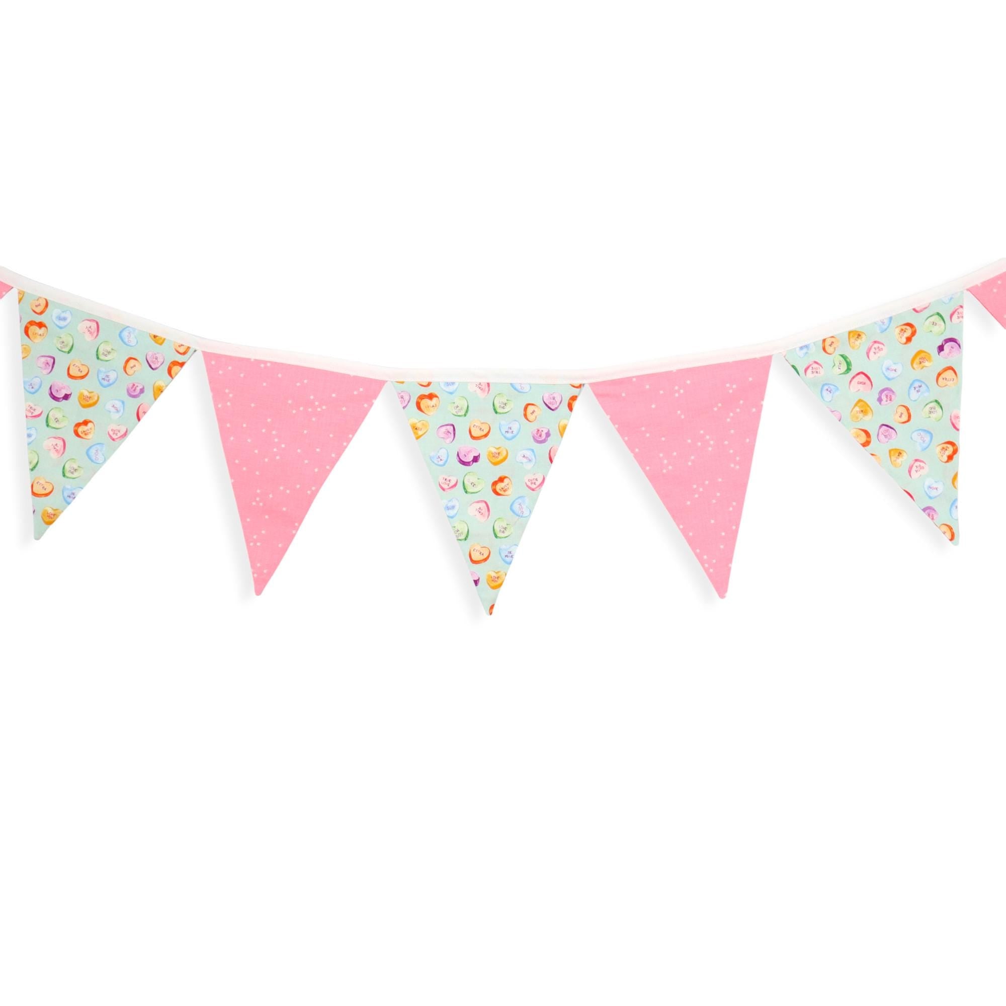 February Candy Hearts Mint from Monthly Placemats 2 by Hester & Cook for Riley Blake - 1/2 Yard, Valentine's Day Fabric, Candy Hearts