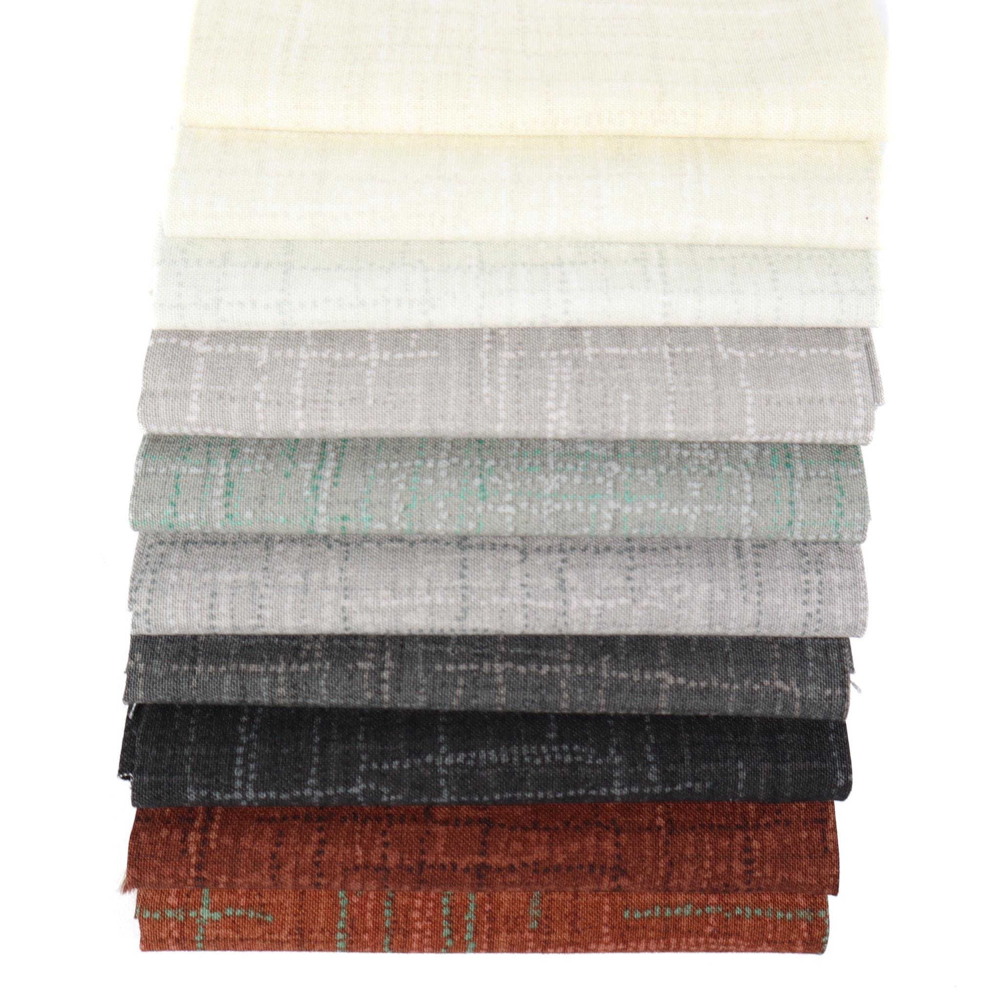 Grasscloth Concrete by Heather Peterson for Riley Blake Designs - 1/2 Yard, Gray Fabric By The Yard, Gray and Green Grasscloth Fabric
