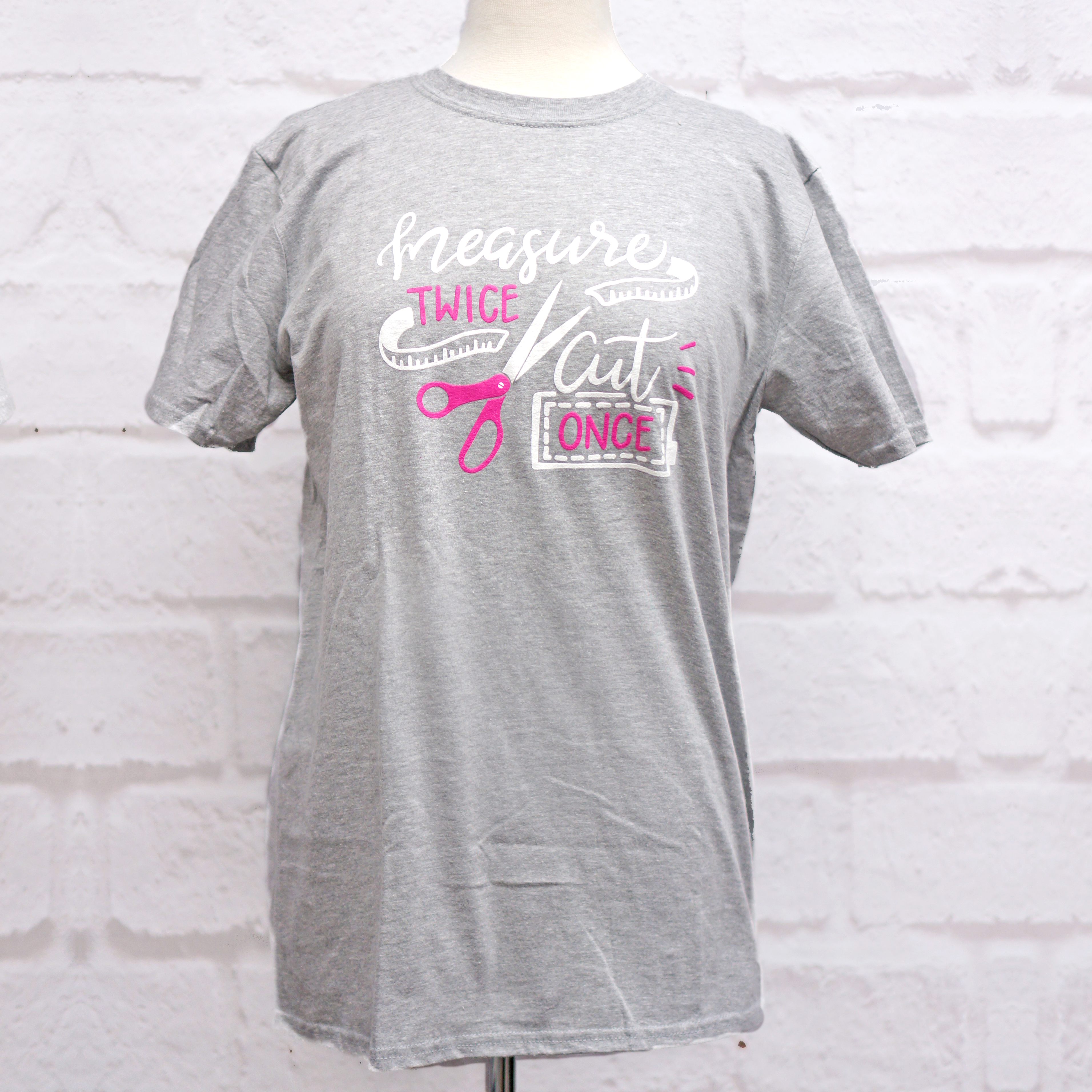 Crosscut T-Shirt - Measure Twice Cut Once - Light Heather Gray