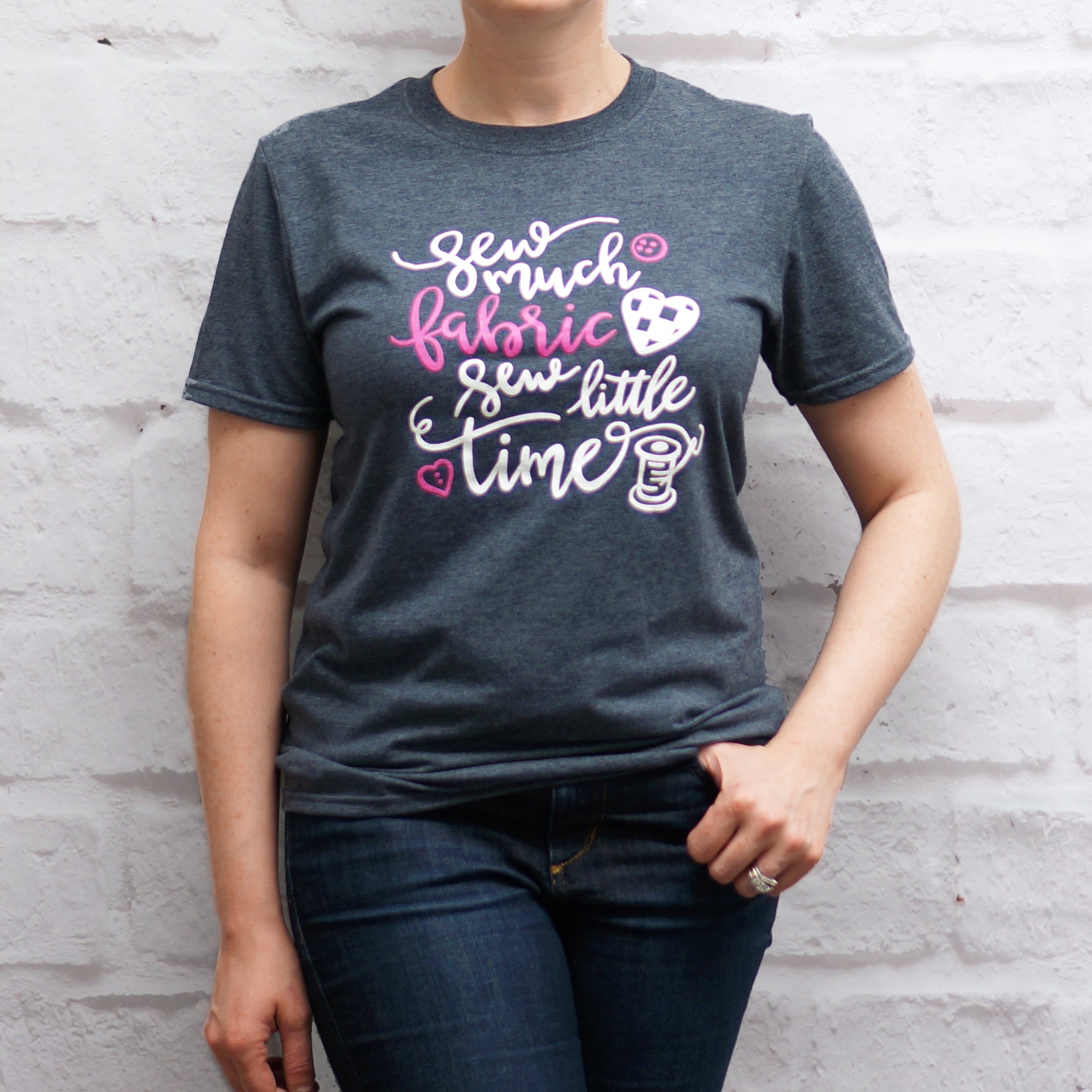 Crosscut T-Shirt - Sew Much Fabric - Heather Blue