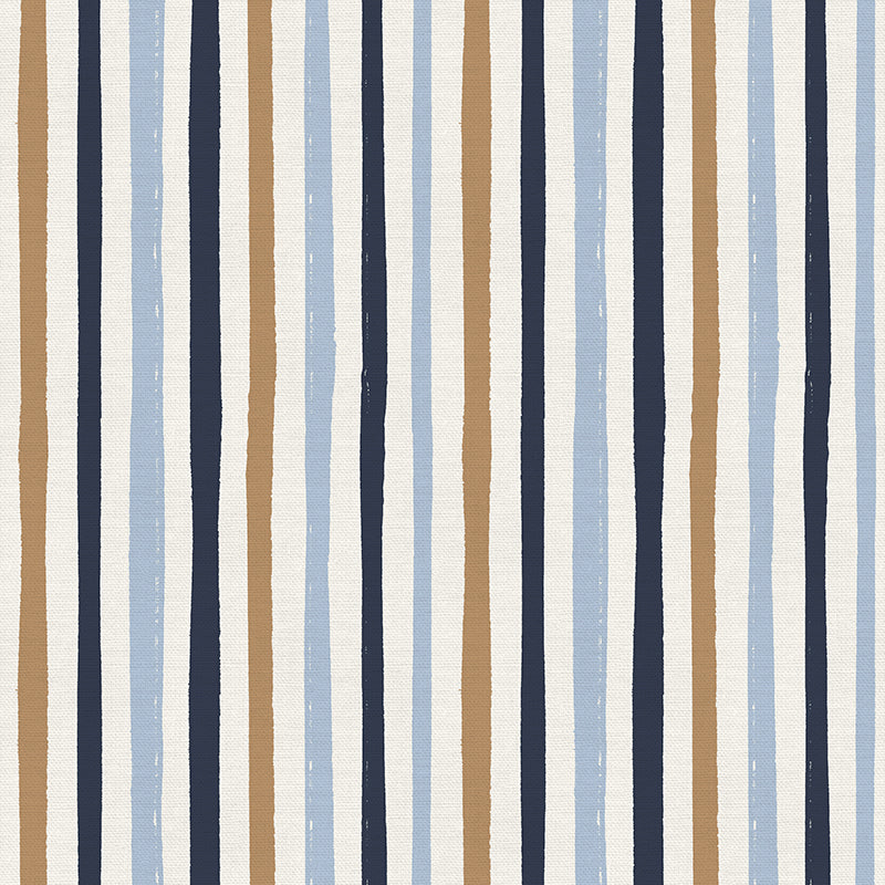 Rough Stripe - Light Blue/Navy from By The Sea by Fleur Crawford for Paintbrush Studio Fabric