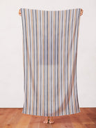 Rough Stripe - Light Blue/Navy from By The Sea by Fleur Crawford for Paintbrush Studio Fabric