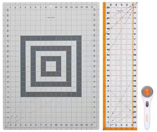 Fiskars Rotary Cutting 3pc Set  - Cutting Mat, Ruler and Rotary Cutter