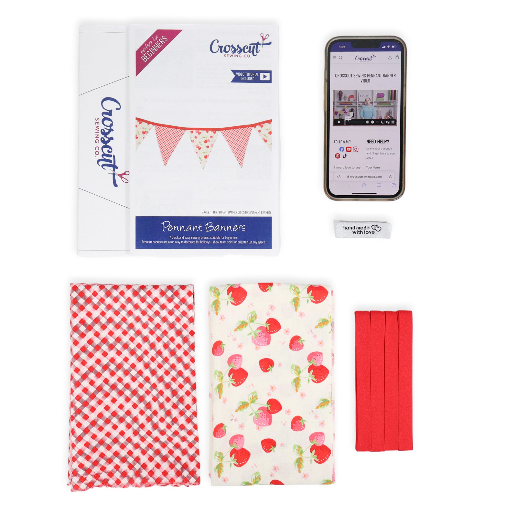 Crosscut Sewing Co. Summer Pennant Banner Sewing Kit Bundle - June, July, August