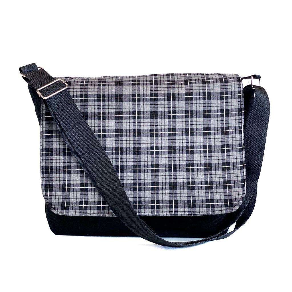 Messenger Bag Sewing Kit - Gray Plaid