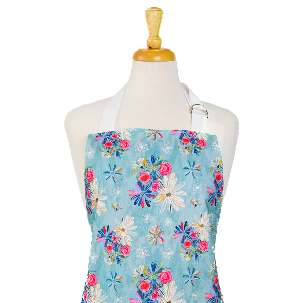 Apron Sewing Kit - Aqua Floral