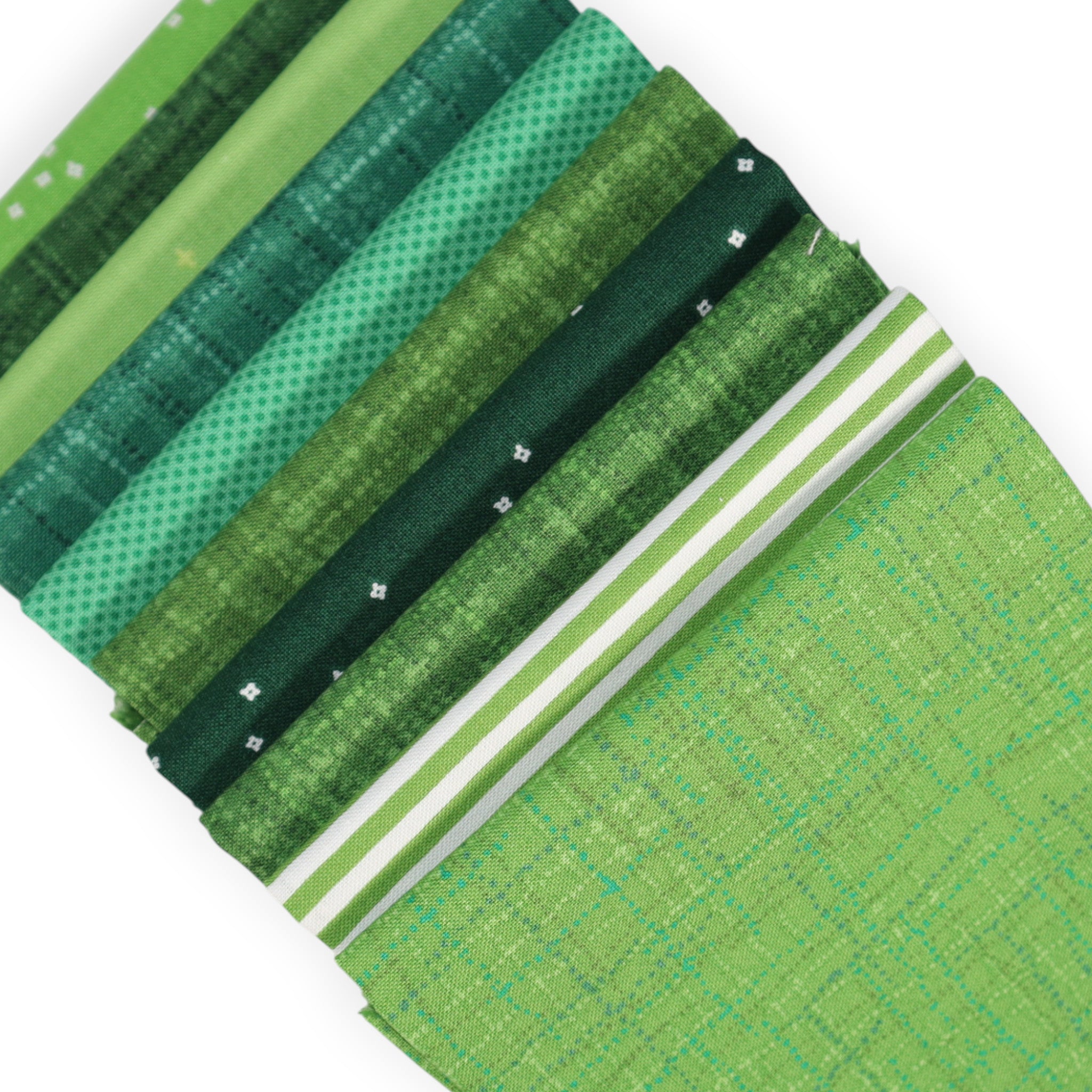 Green (10) Piece Fat Quarter Bundle