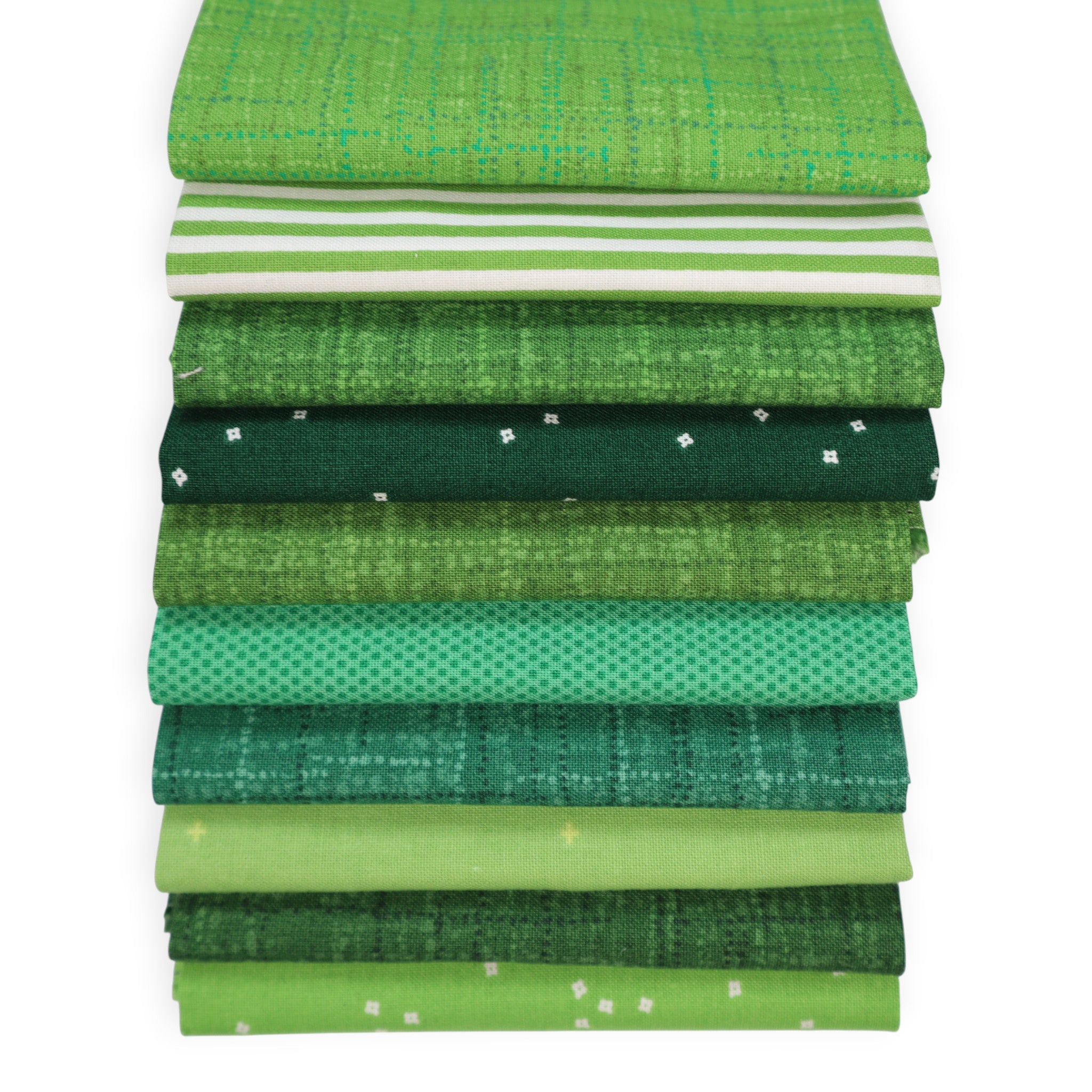 Green (10) Piece Fat Quarter Bundle