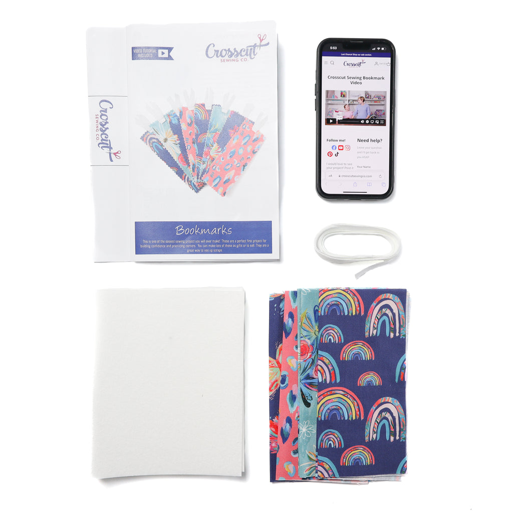 Bookmark Sewing Kit - Navy & Pink