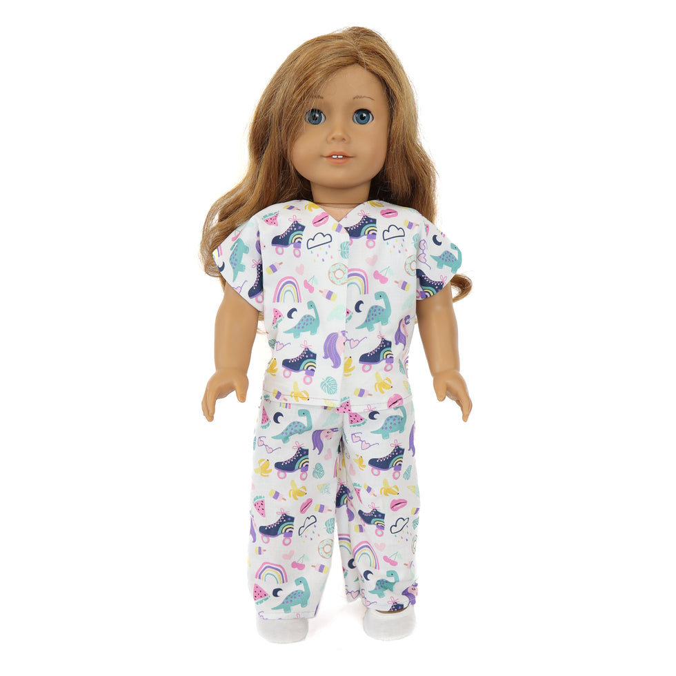 18 Doll Pajamas Beginner Sewing Pattern And Video Tutorial Crosscut Sewing Co 4108