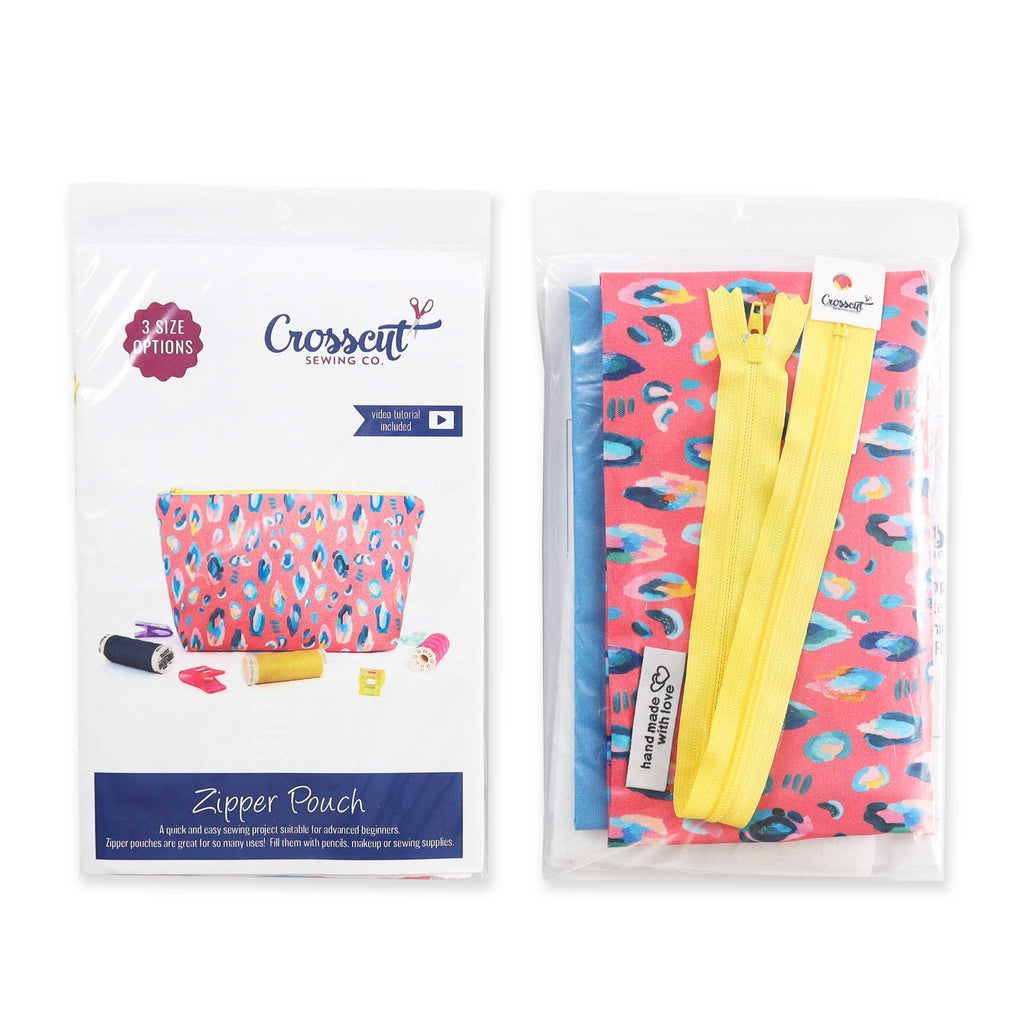 Zipper Pouch Sewing Kit - Pink Leopard