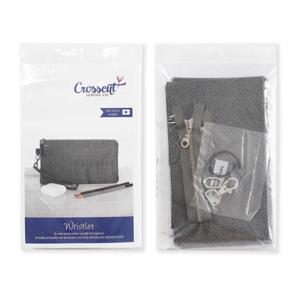 Wristlet Sewing Kit - Waved Charcoal