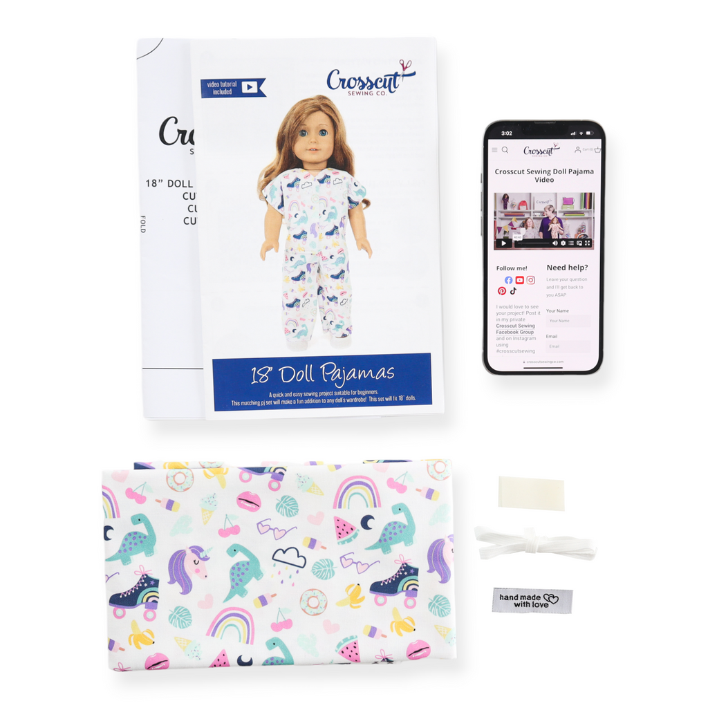 Doll Pajama Sewing Kit - Icons
