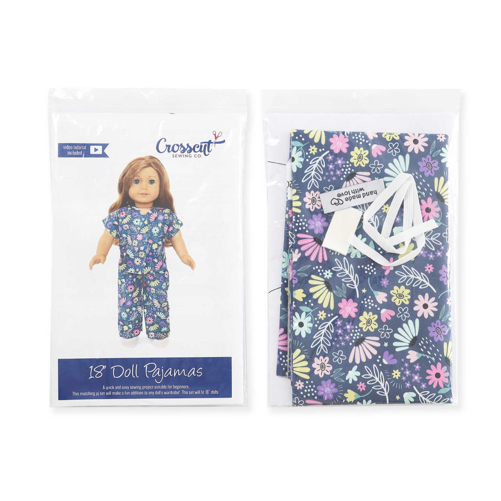 Doll Pajama Sewing Kit - Navy Floral
