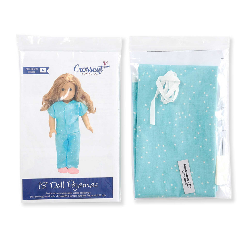 Doll Pajama Sewing Kit - Aqua Blossom