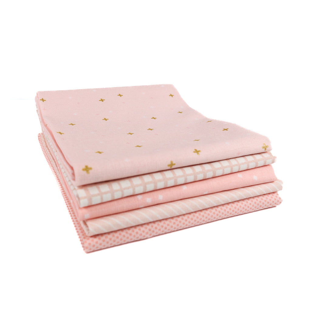 Blush Pink (5) Piece Fat Quarter Bundle