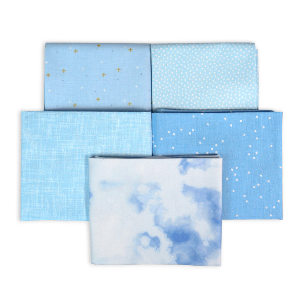Sky Blue (5) Piece Fat Quarter Bundle