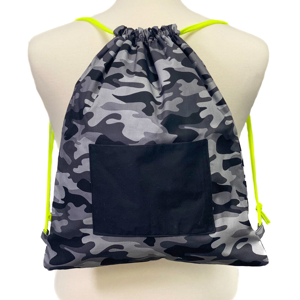 Drawstring Backpack Sewing Kit  - Gray Camo
