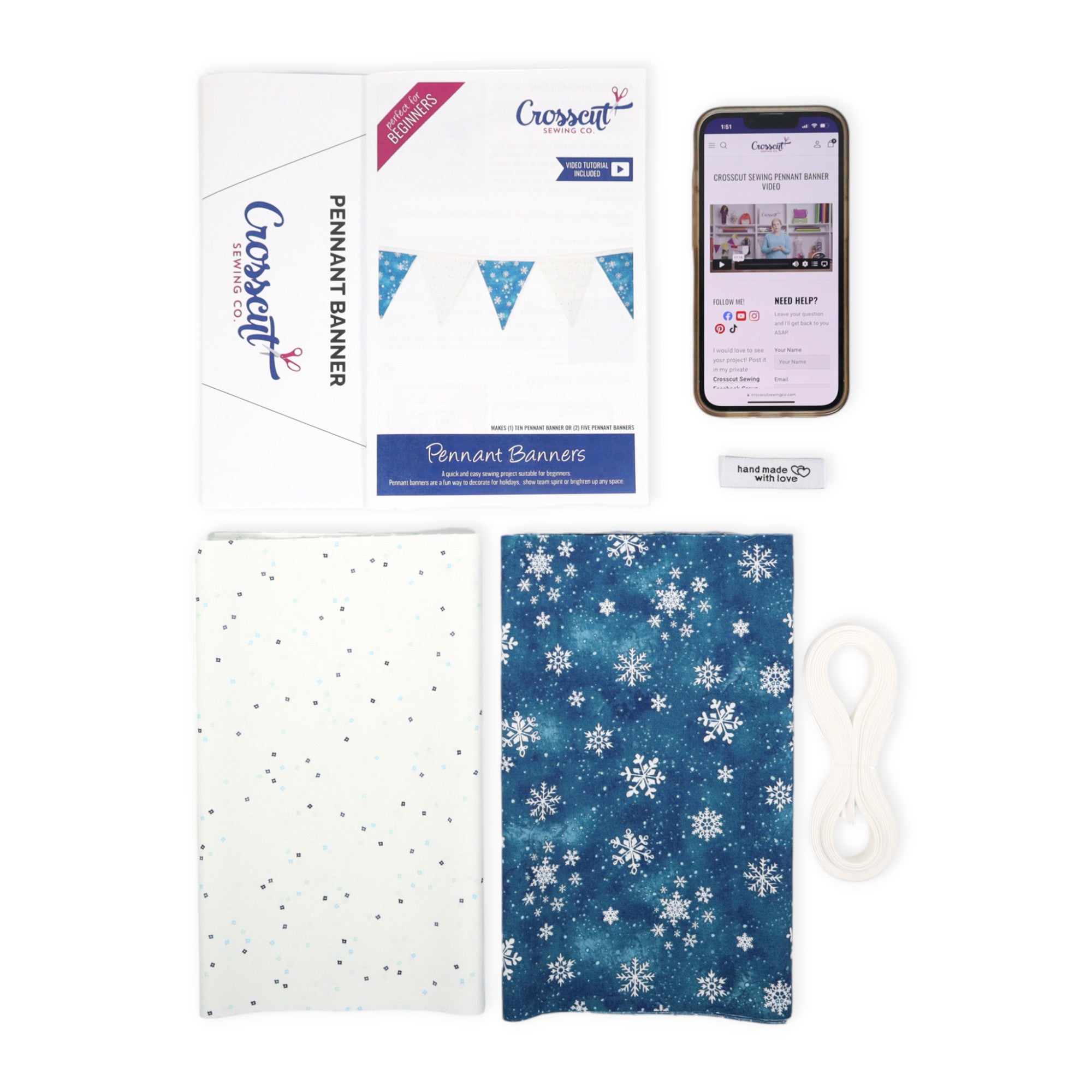 Crosscut Sewing Co. Winter Pennant Banner Sewing Kit Bundle - December, January & February