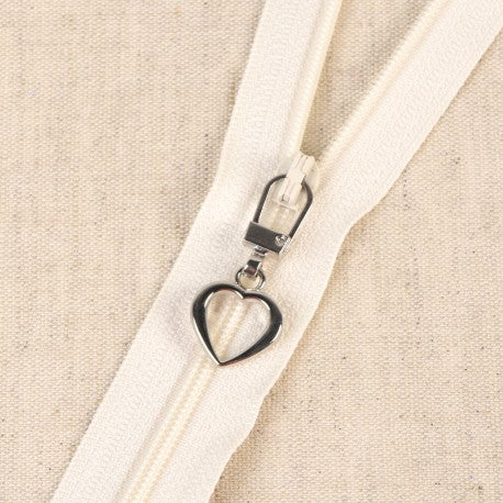 Silver Heart Zipper Pull - Zipper Charm