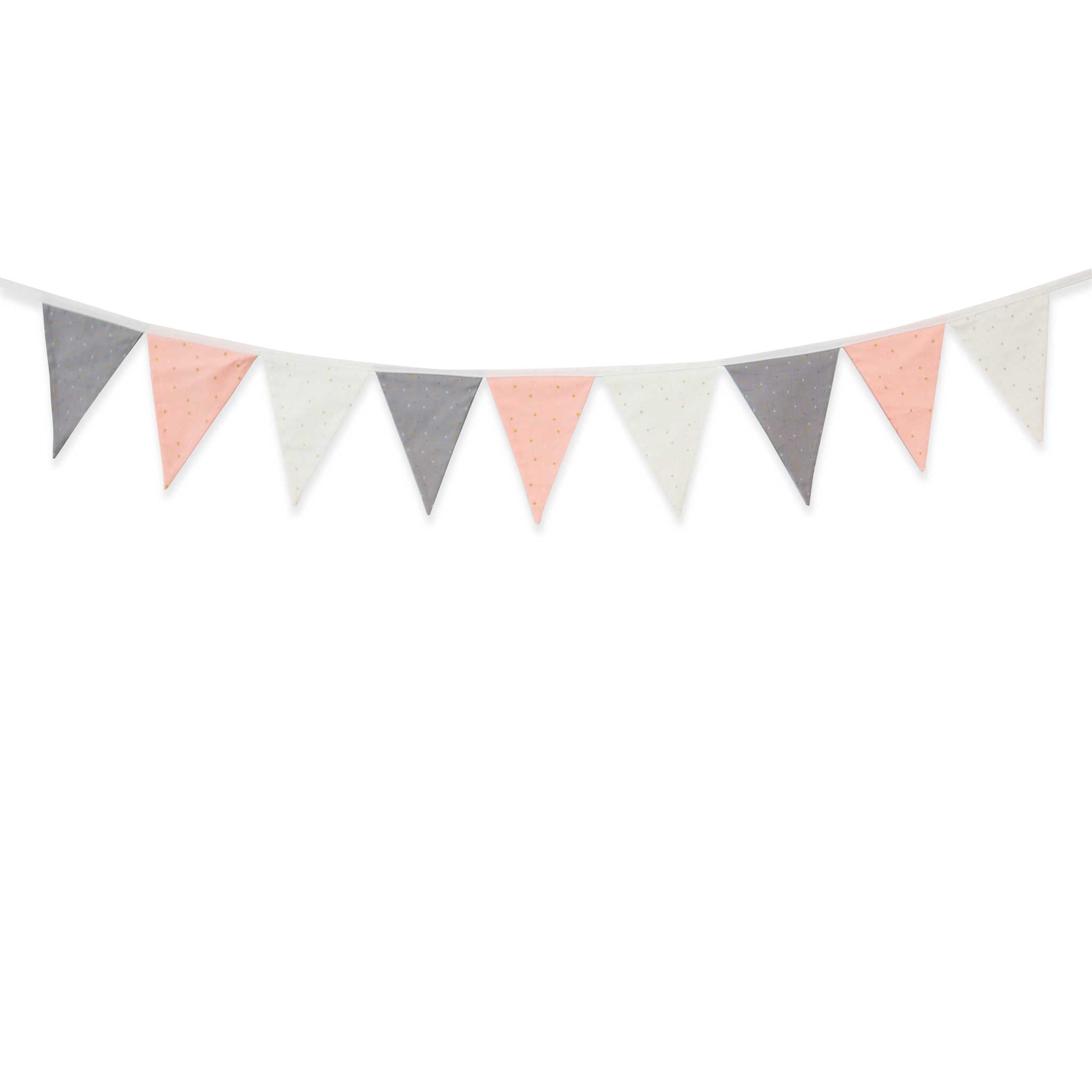 Pennant Banner Sewing Kit - Pink, Gray & White