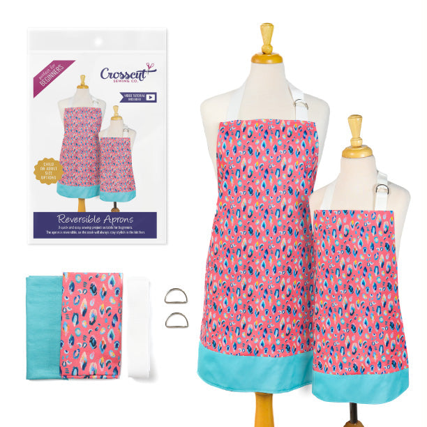 Crosscut Sewing Co.® Apron Sewing Project Kit - Pink Leopard