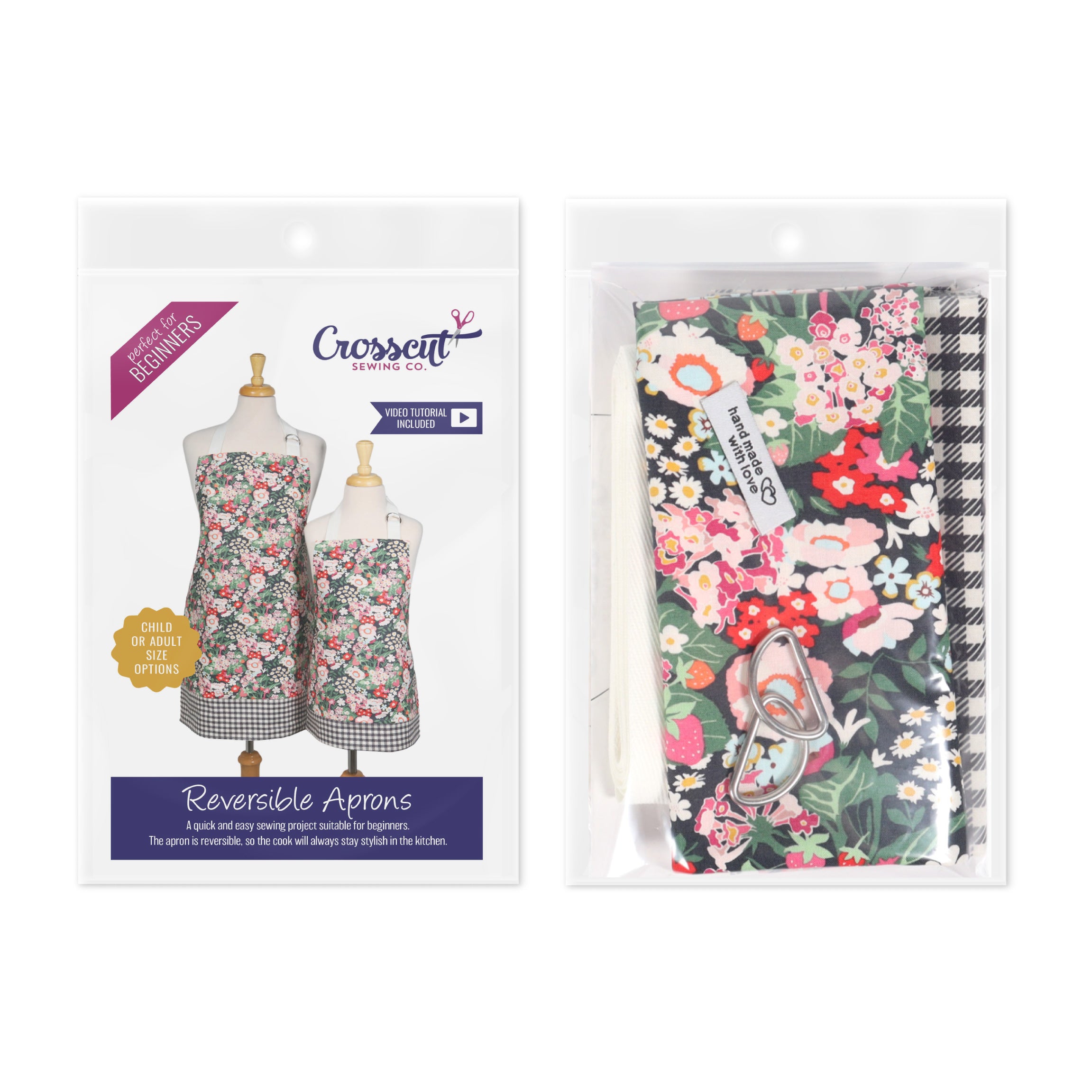 Crosscut Sewing Co.® Apron Sewing Project Kit - Strawberry Floral