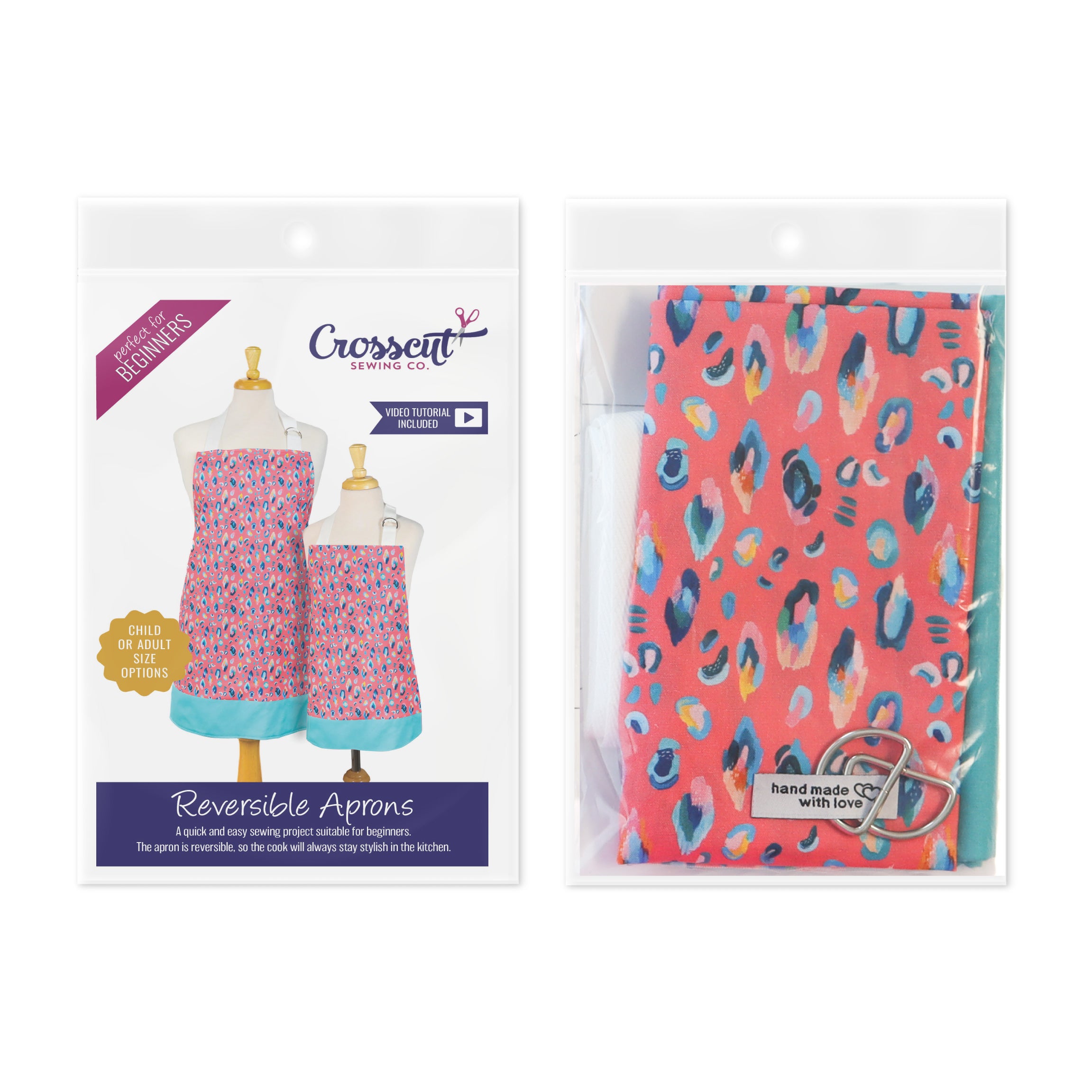 Crosscut Sewing Co.® Apron Sewing Project Kit - Pink Leopard