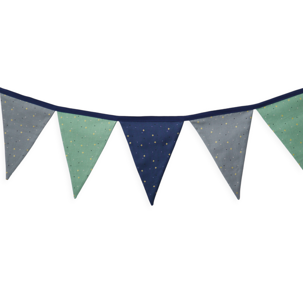 Pennant Banner Sewing Kit - Navy, Green & Gray