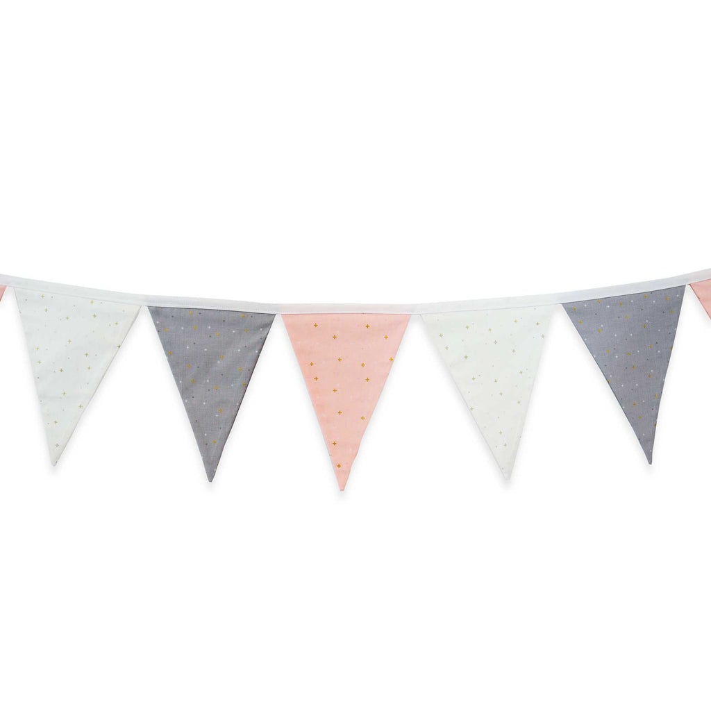 Pennant Banner Sewing Kit - Pink, Gray & White