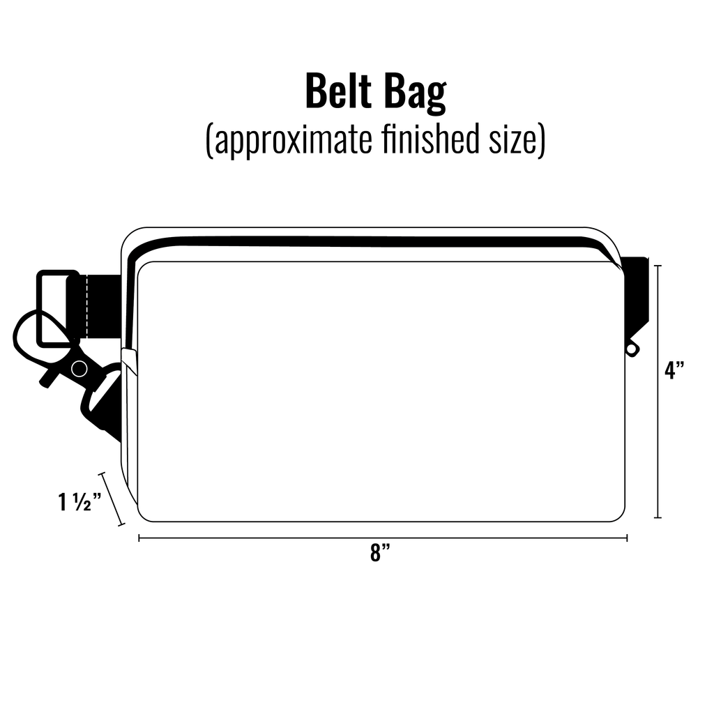 Belt Bag Sewing Kit - Supplies, Printed Pattern and Video Tutorial - Kantha Cloth