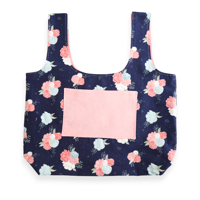 Crosscut Shopping Tote Sewing Kit - Navy Floral