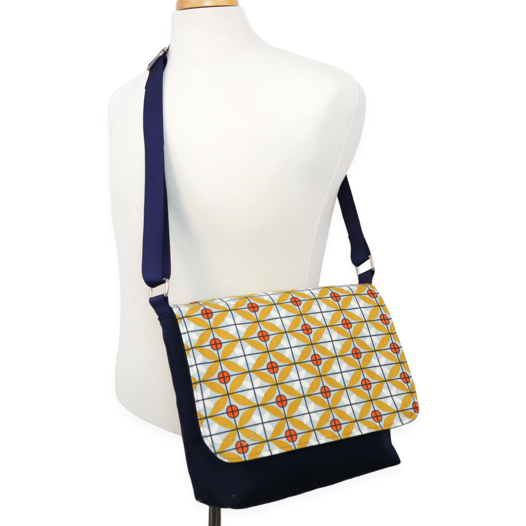 Messenger Bag Sewing Kit - Navy Tile