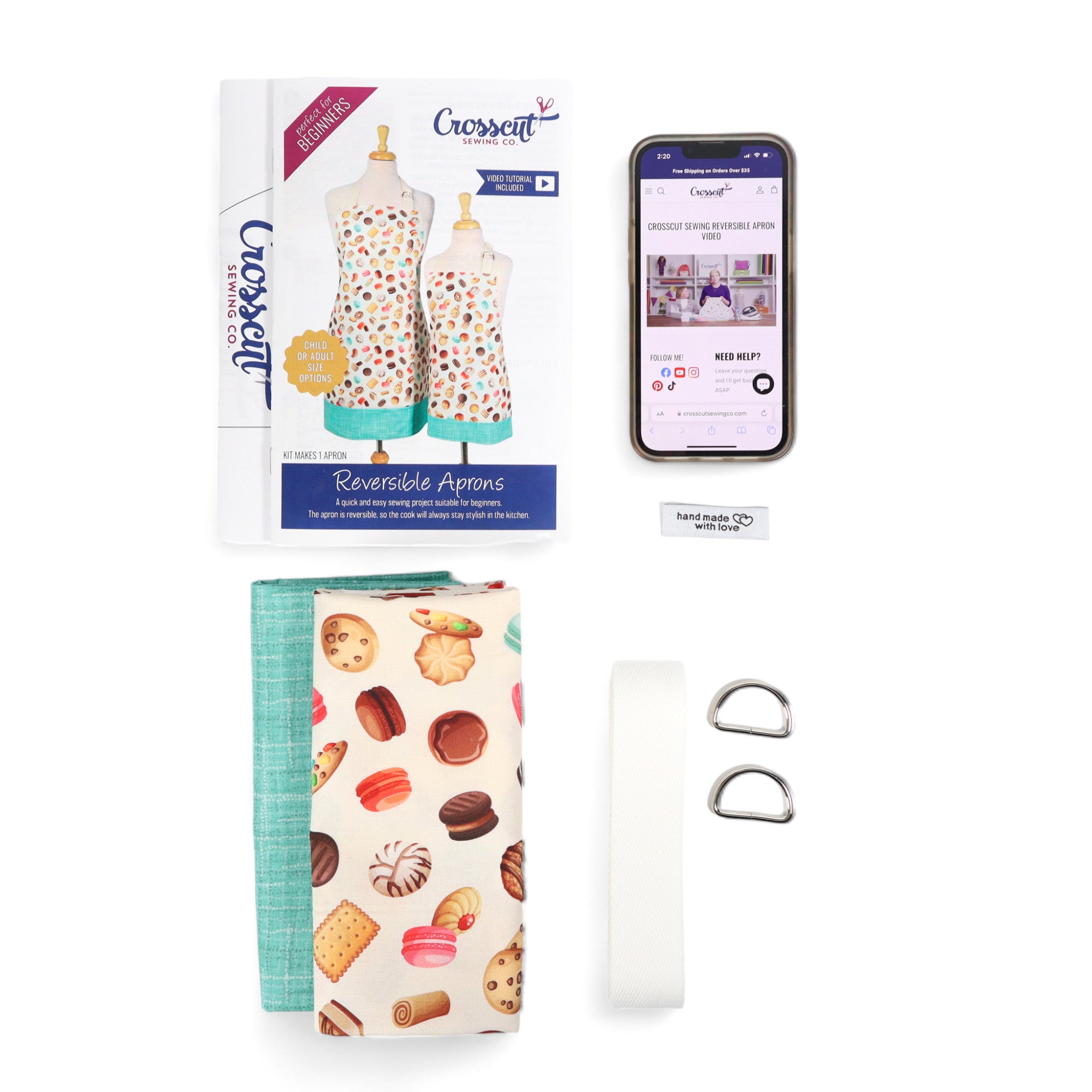 Crosscut Sewing Co.® Apron Sewing Project Kit - Cookies