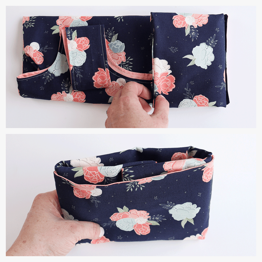 Crosscut Shopping Tote Sewing Kit - Navy Floral