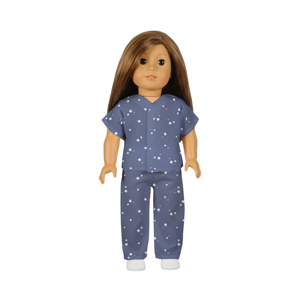 Doll Pajama Sewing Kit Blue Stars