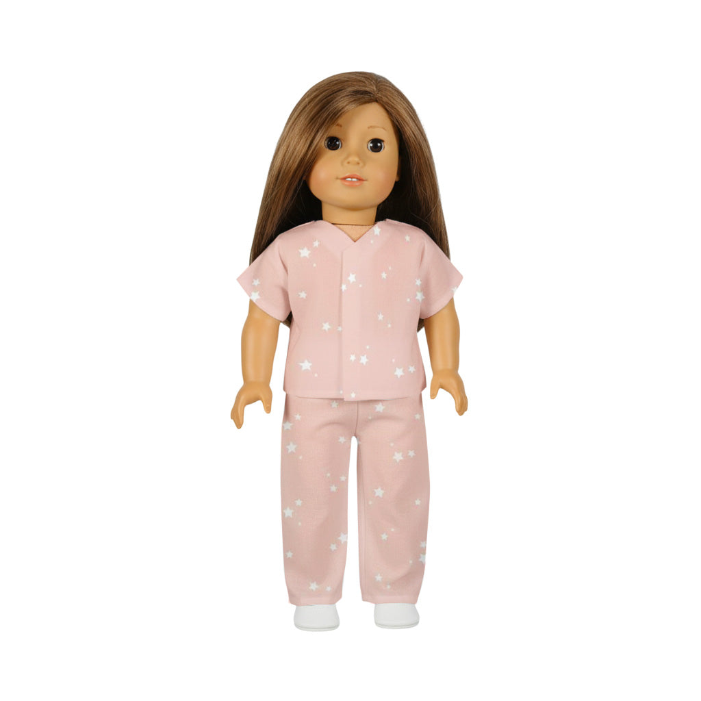 Doll Pajama Sewing Kit Pink Stars