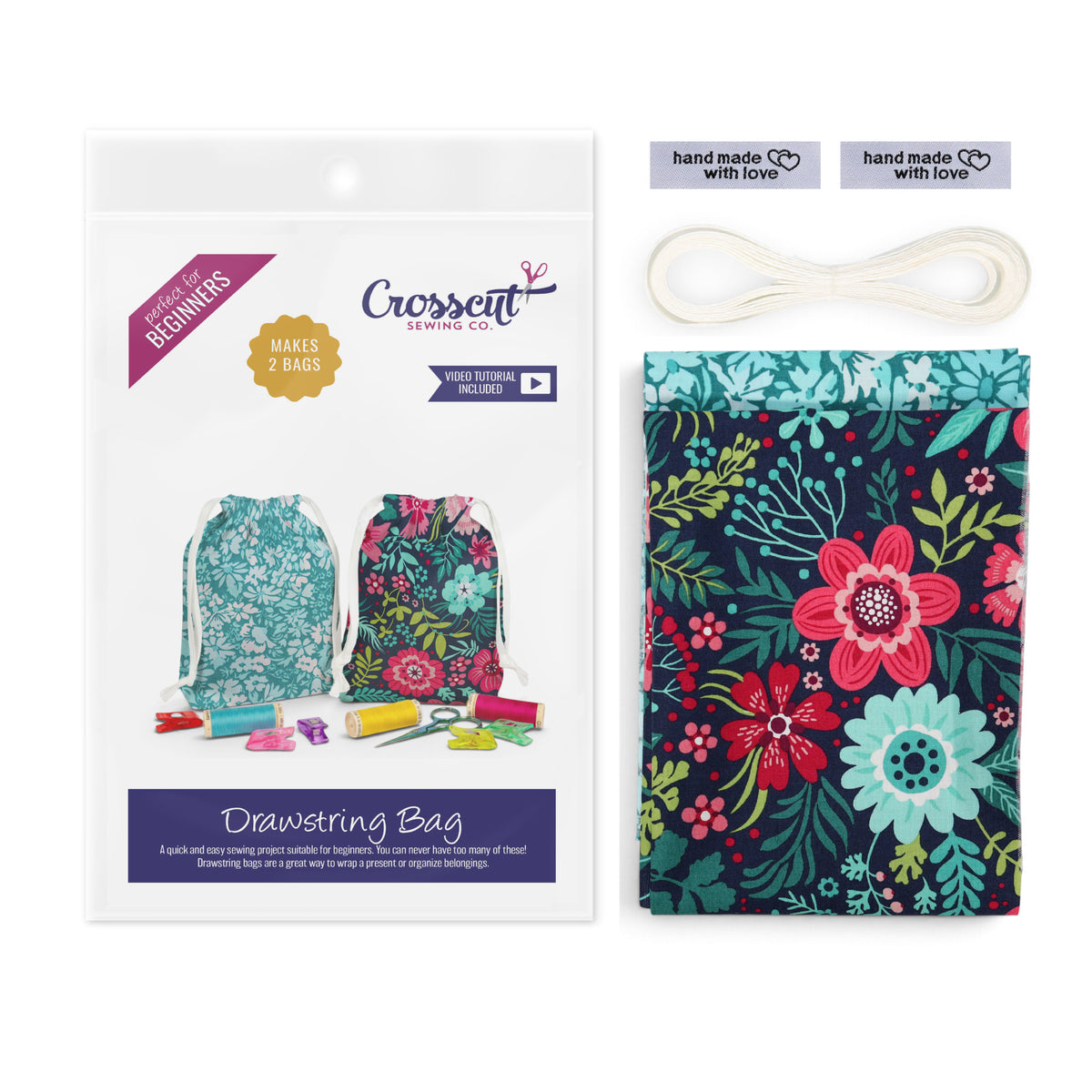 Drawstring Bag Sewing Kit - Makes 2 Bags
