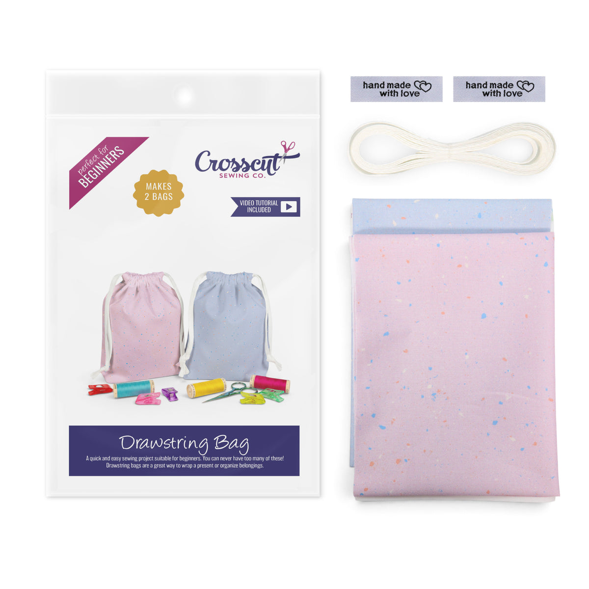Drawstring Bag Sewing Kit - Makes 2 Bags